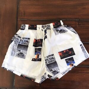 Shein White Polyester Shorts w/Space Images (Women’s Size M)
